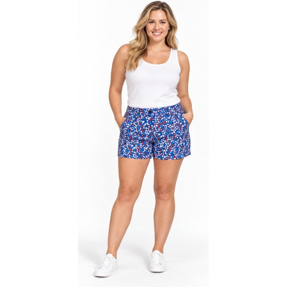 VINEYARD VINES Women's Patriotic Stars & Whales Chino Shorts Size 10